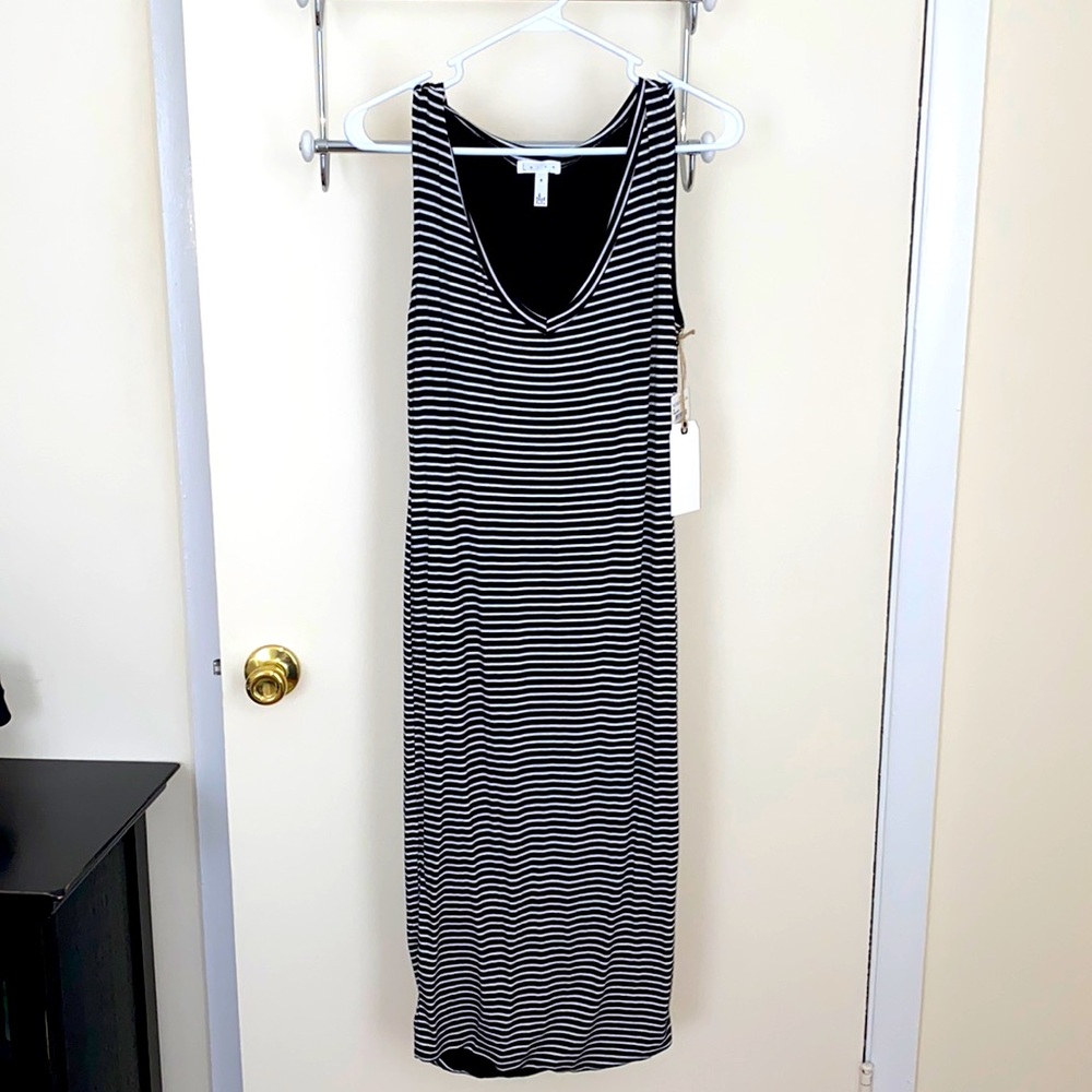 Leith B/W Striped Knit Midi-Dress | Size M